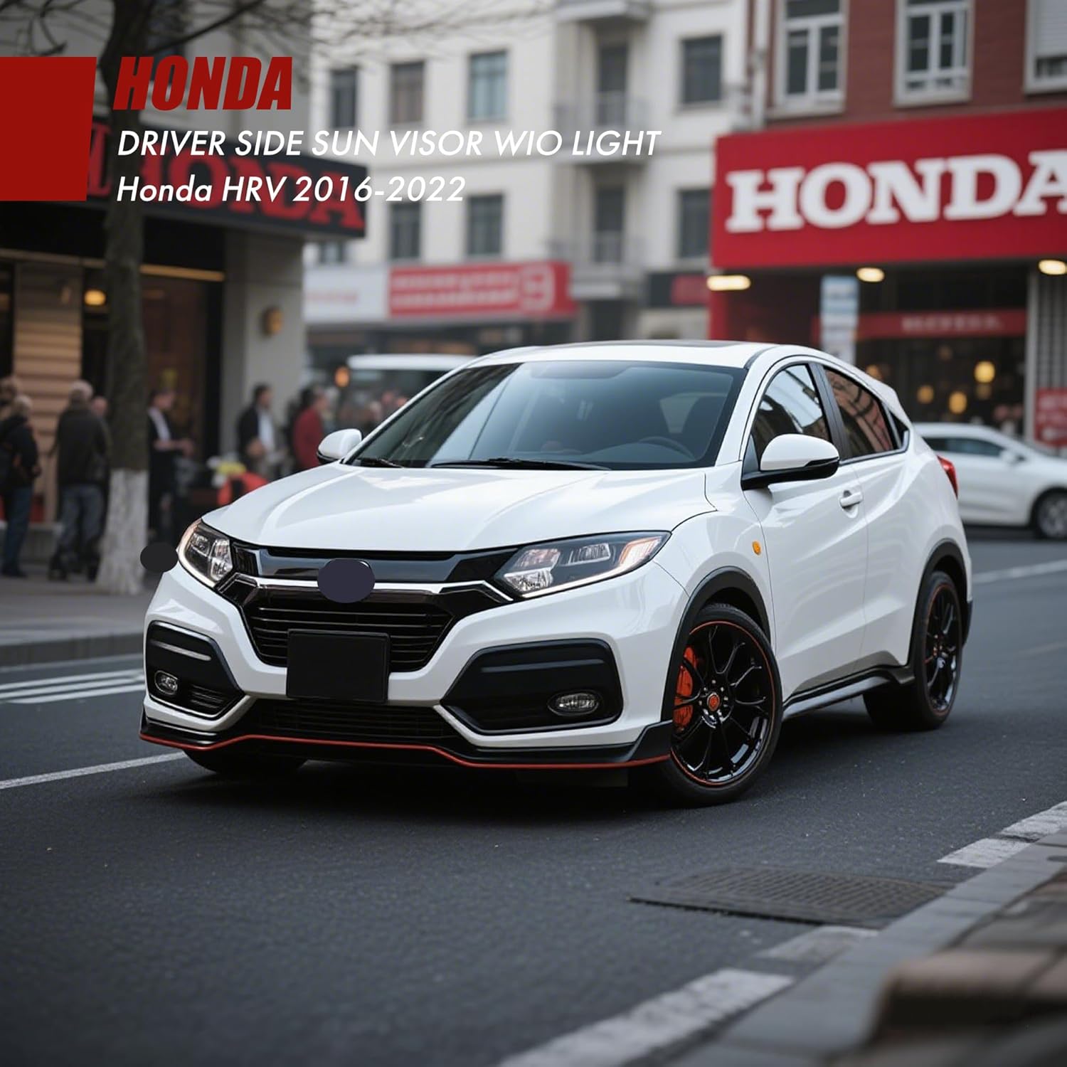 PEVEST Sun Visor with Lights&Mirror RH Passenger Side-Platinum Gray Interior for Honda HR-V EX-L/EX/LX/Sport 2016-2022 | Replaces 83230-T7W-A12ZA, 83280-T7W-A11ZA (Honda HRV 16-22 Platinum Gray Right)