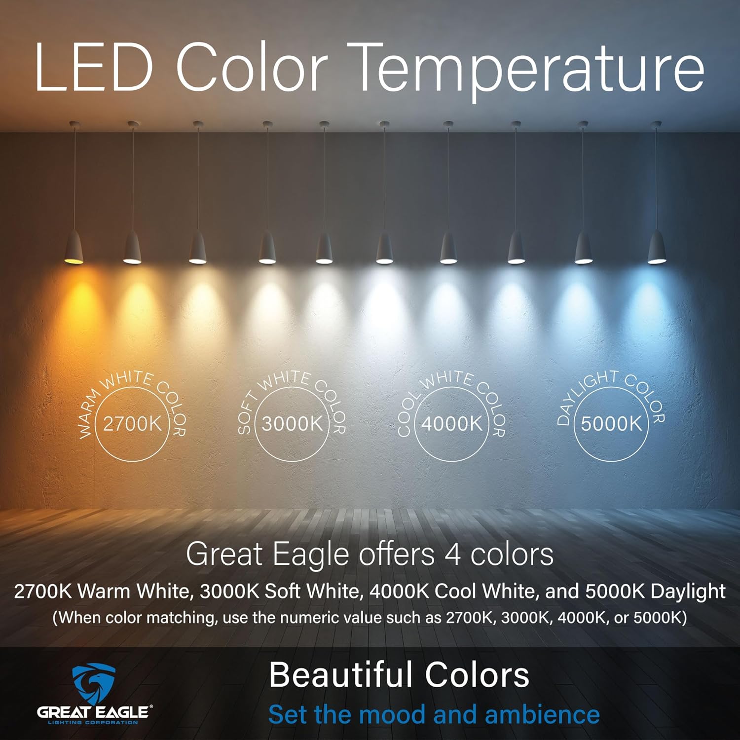 Great Eagle GU24 Led Bulb - A19 Shape, 9W (60W Equivalent), Dimmable, 2700K Warm White, UL Listed, Twist-in Light Bulb, 2 Prong Light Bulbs (4-Pack)