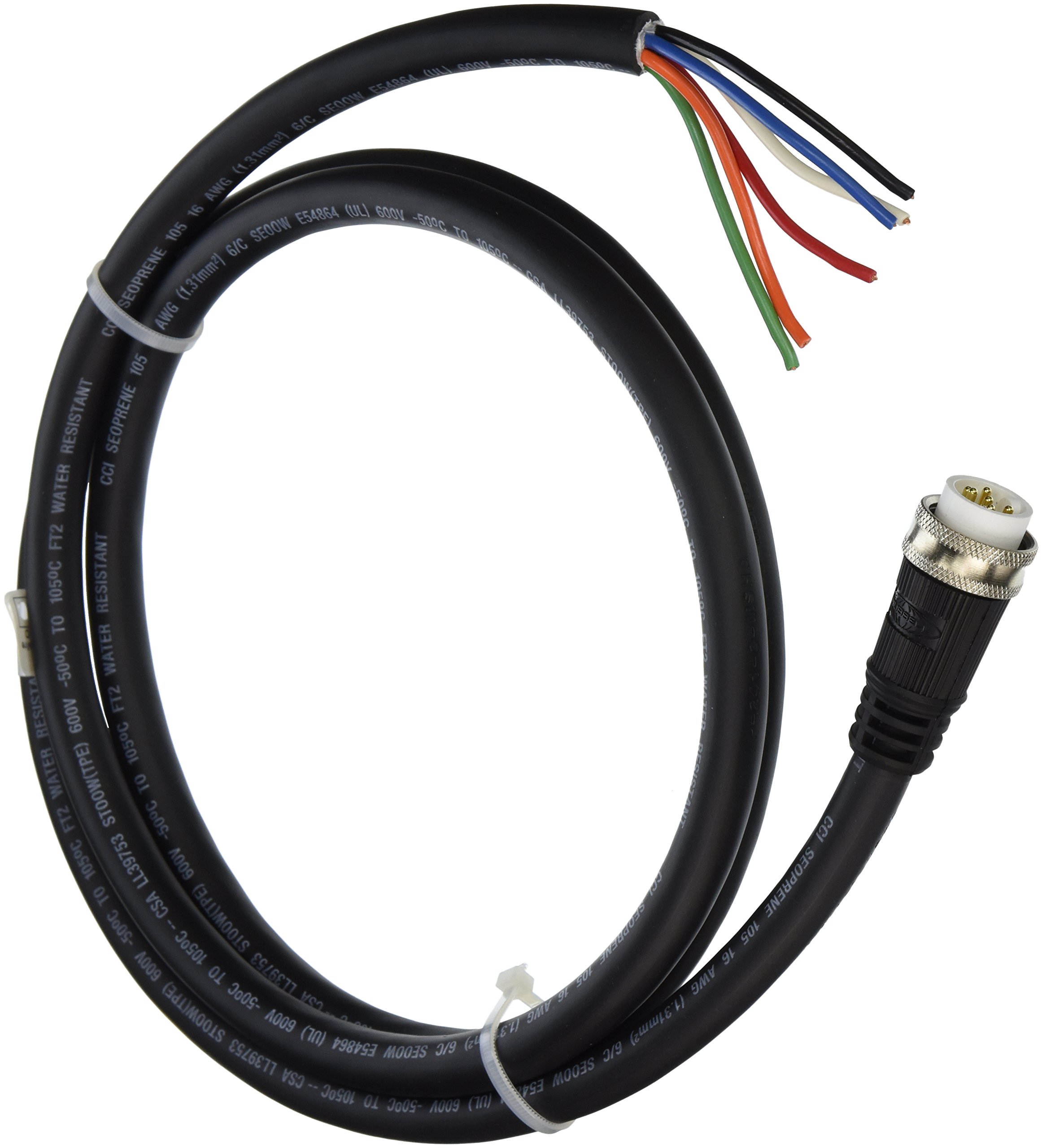 Hubbell HPMS06106 Mini-Quick Male Straight Plug, Metal, 6 Pole, 16/6, 6'