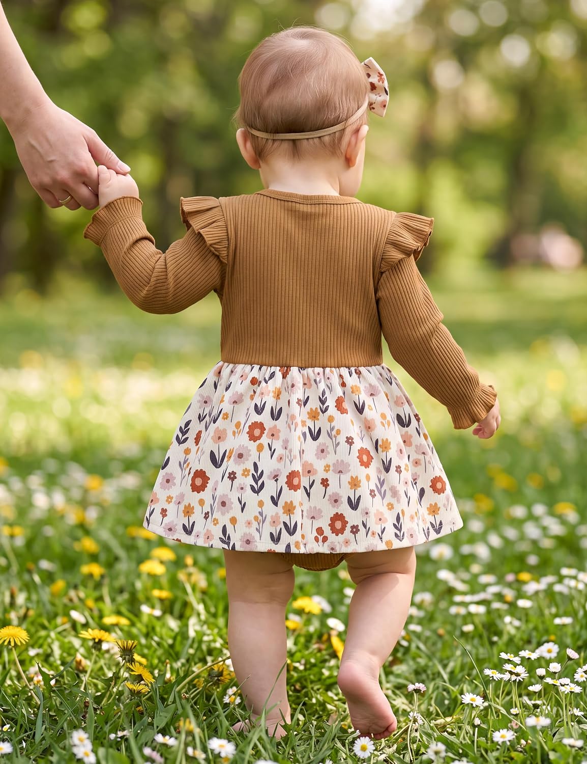 GEMLON Baby Girl Clothes Ruffle Romper Dress Fall Winter Outfit image 4