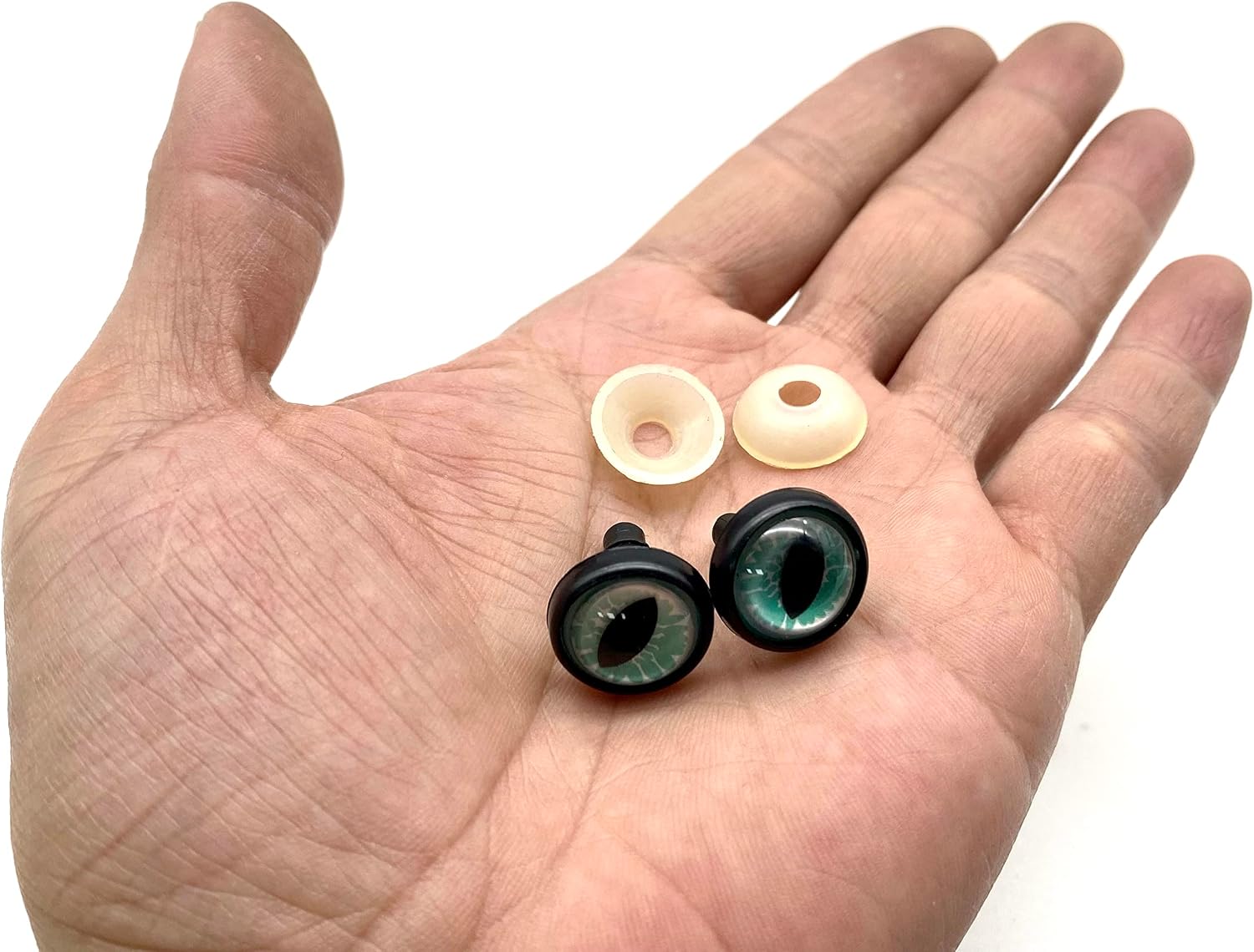 3dancraftit Plastic Safety Eyes with washers 5/8" / 16mm 12 pcs Green EA10