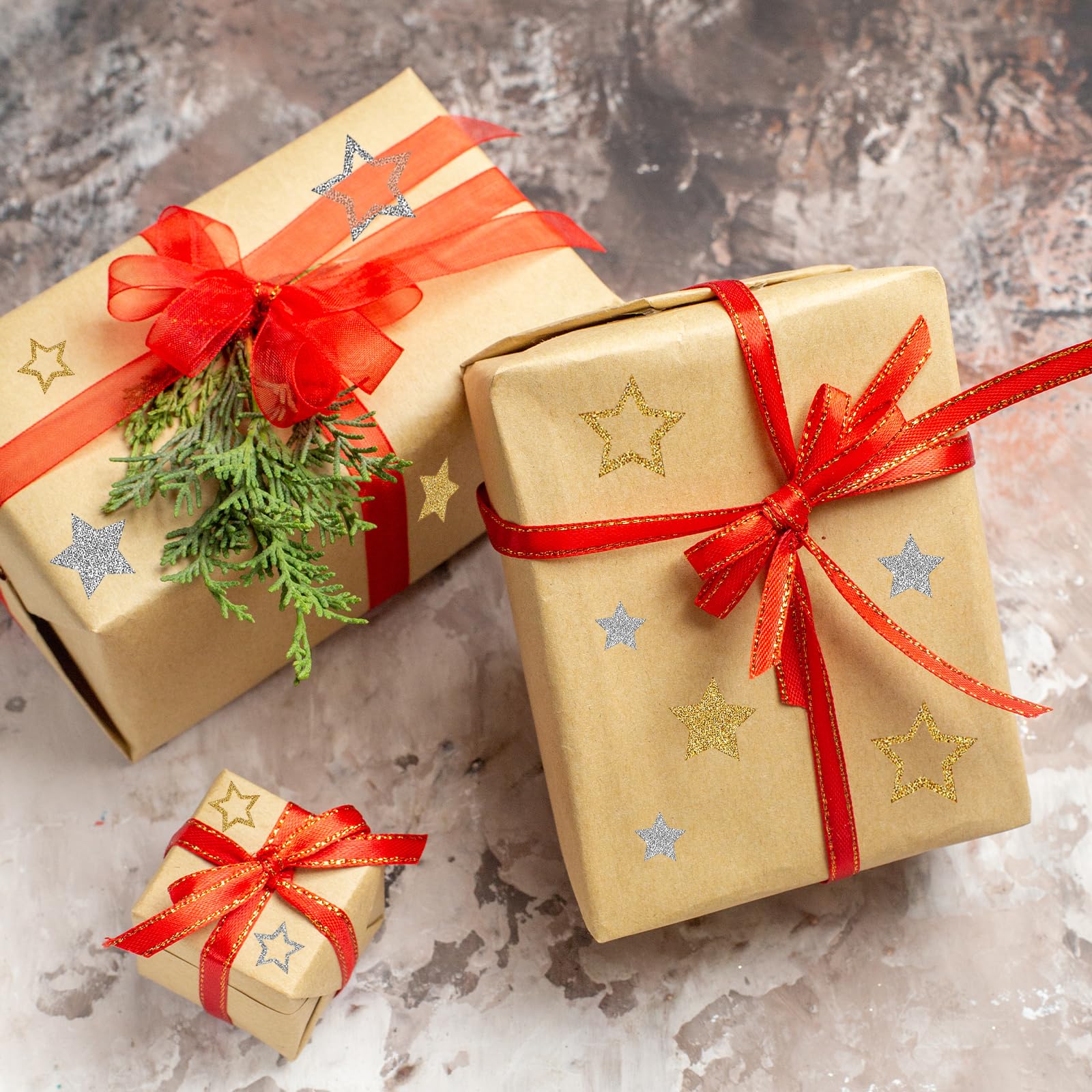 5 Sheets Gold and Silver Glitter Star Stickers Self-Adhesive Stars Labels for Kids Reward Self-Adhesive Glitter Foil Stars Sticker Decals for Christmas Scrapbooks Cards Teacher Crafts - Image 3