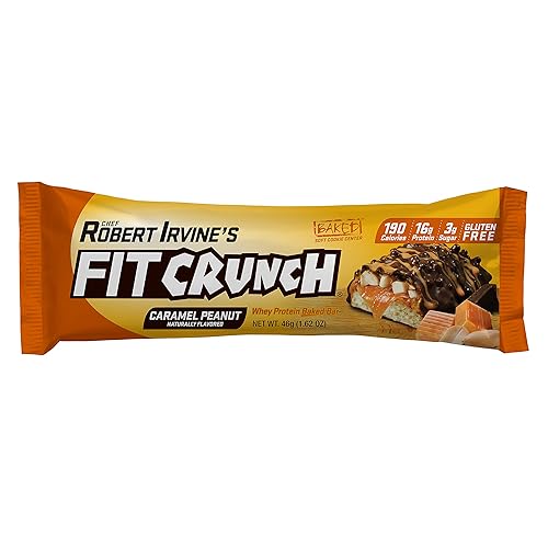 Miniatura 3 de FITCRUNCH Barras de proteínas tamaño aperitivo, diseñadas por Robert Irvine, la única barra horneada de 6 capas del mundo, solo 0.11 onzas de azúcar