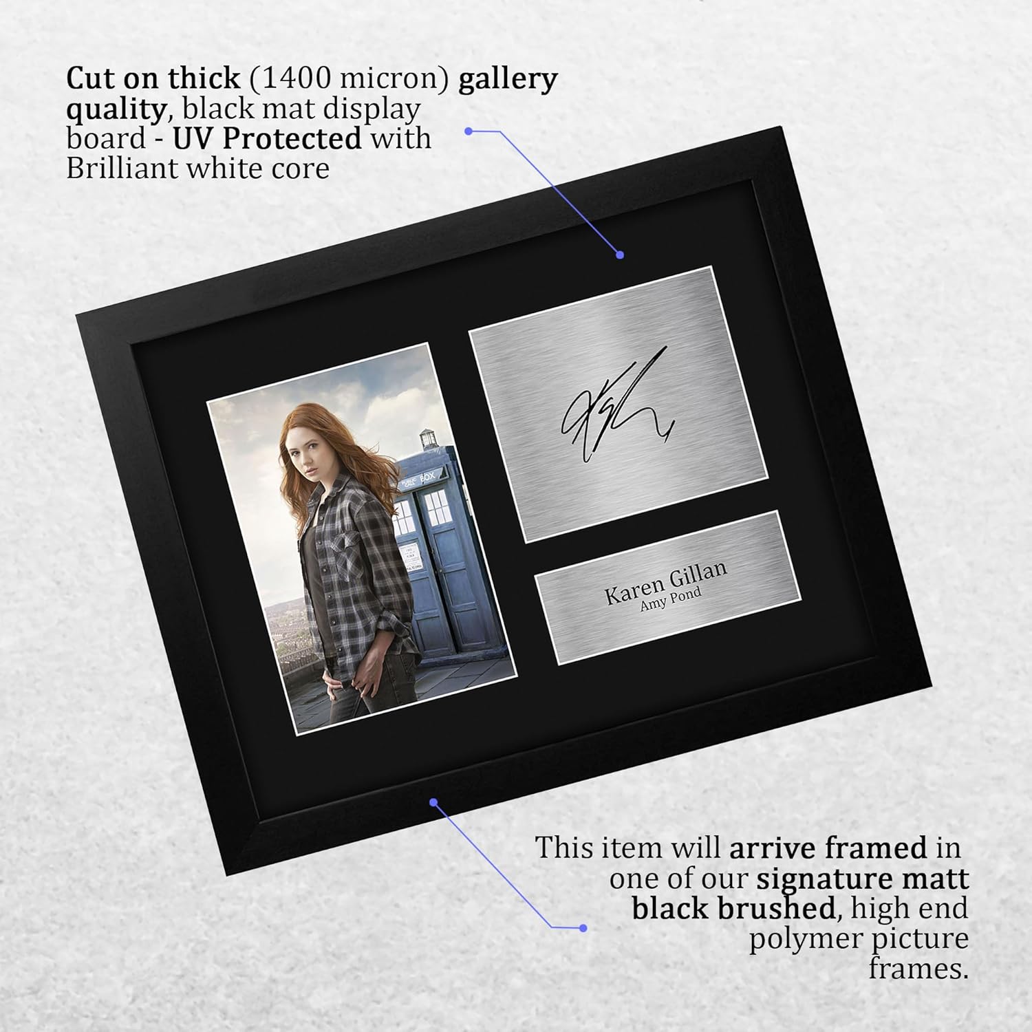 HWC Trading Karen Gillan Dr Who Framed Gifts Printed Signed Autograph Picture for TV Show Fans - US Letter Size