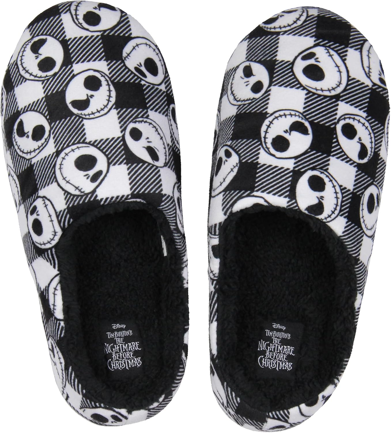 Disney Nightmare Before Christmas Jack Skellington Fleece Lined Foam Slippers For Men Women, House Slippers for Indoors and Outdoor (Small/Medium)