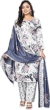 Women's Cotton Printed Floral Straight Kurta with Palazzo Pants and Dupatta Set For Summer