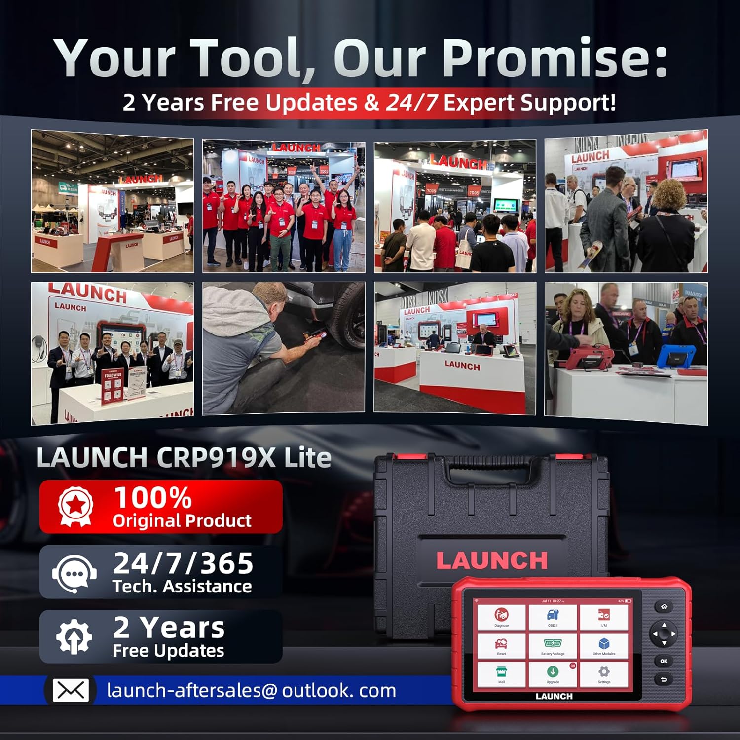 LAUNCH OBD2 Scanner CRP919X Lite, Active Tests & 32+ Reset Services Bidirectional Scan Tool, 2-Year Free Update, OE-Level Full System Scan Tool, ABS Bleeding, BMS/Oil Reset, Auto VIN