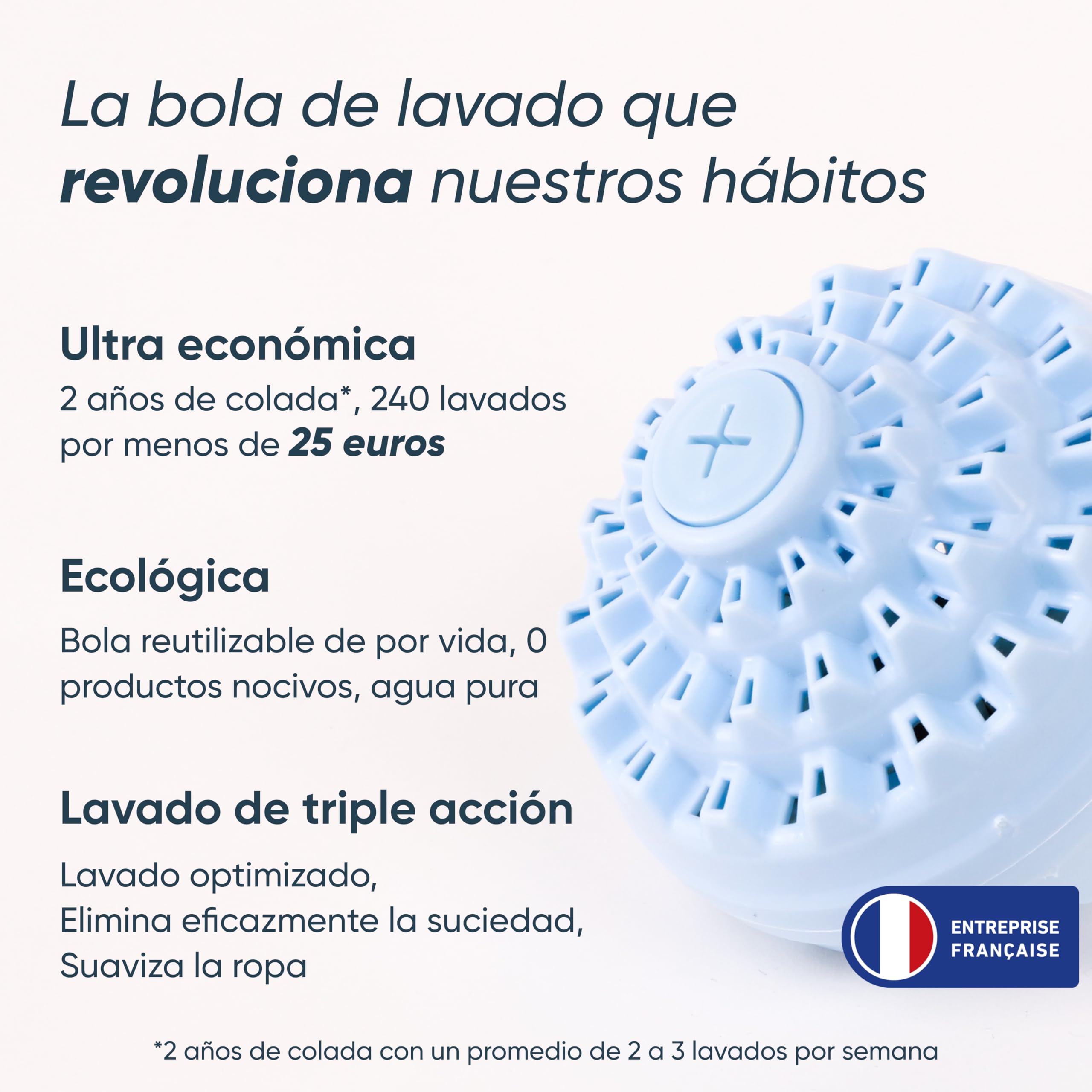 aecodune 2 Años de Detergente Ecológico Económico 240 Lavados - Bola de Lavado para Lavadora - Perlas de Ropa Detergente en Polvo Natural Zero Desperdicio - Hipoalergénico Lavanda - Anti Cal