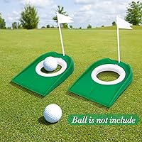 Vista 3 de Hooqict Taza de golf y bandera para práctica en interiores, ayudas de entrenamiento de plástico para niños y adultos, para interiores y exteriores