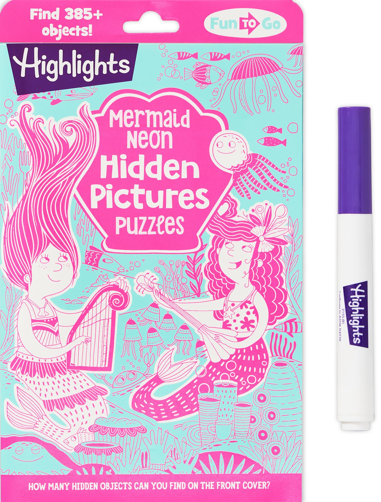 Mermaid Neon Hidden Pictures Puzzles (Highlights Fun to Go)