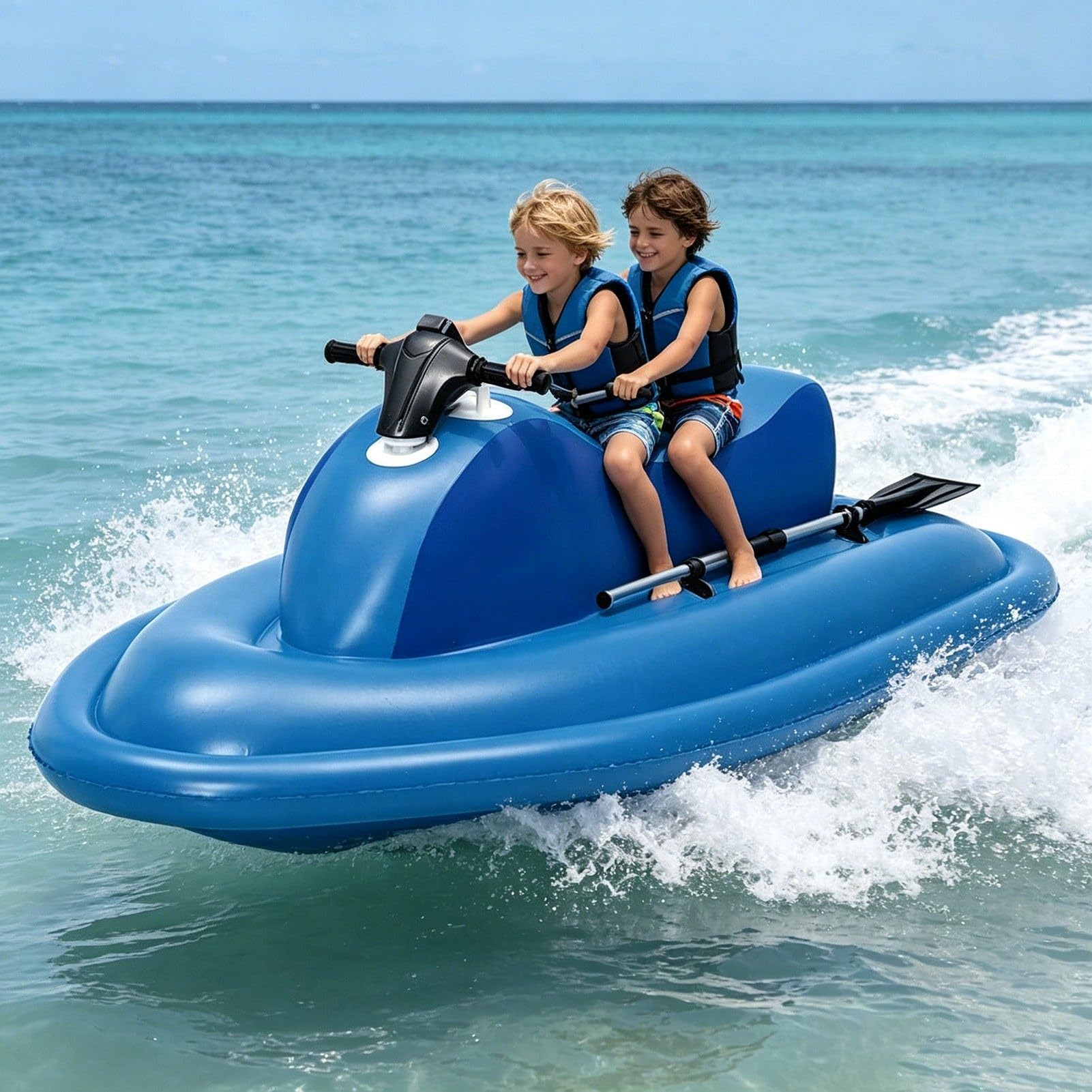 ExoticaBlend New Electric Surfboard Jet Boat with Dual Safety Fins - 3-7km/H Speed, 130min Runtime, 3.5h Quick Charge, 40m Depth Rating for Snorkeling 500W10A