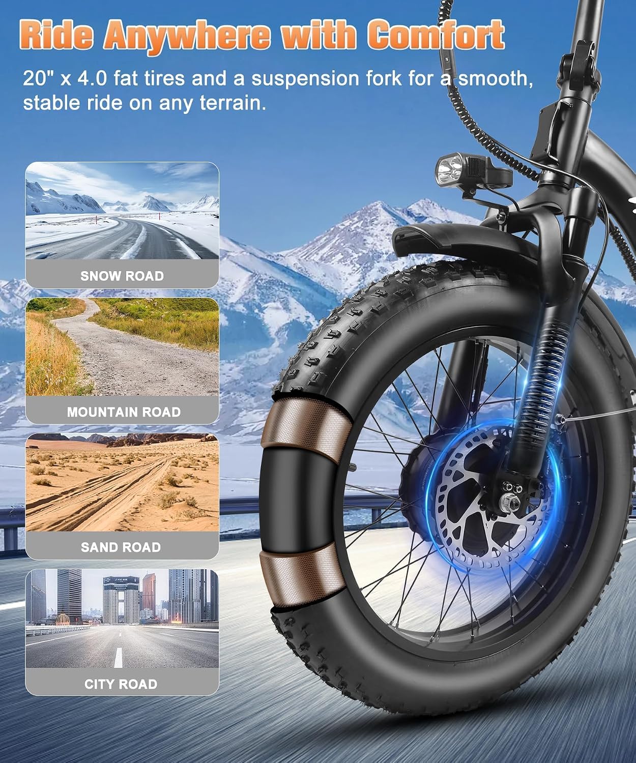 Wildeway 2000W Dual Motor Electric Bike SummitX 32Ah Battery E-Bike 90 Miles Long Range 28MPH Foldable 20x4.0 Fat Tire Ebike for Adult Hydraulic Brake Delivery Commuting Bicycle 2 Seat