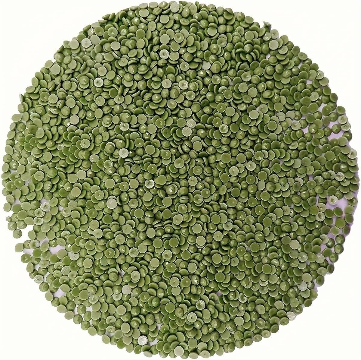 600Pcs Color Code 3363 Round Diamond Painting Beads, Flat Bottom Rhinestones for 5D DIY Diamond Art, Gem Painting Replacement, Craft Kits (Olive-Green Color)