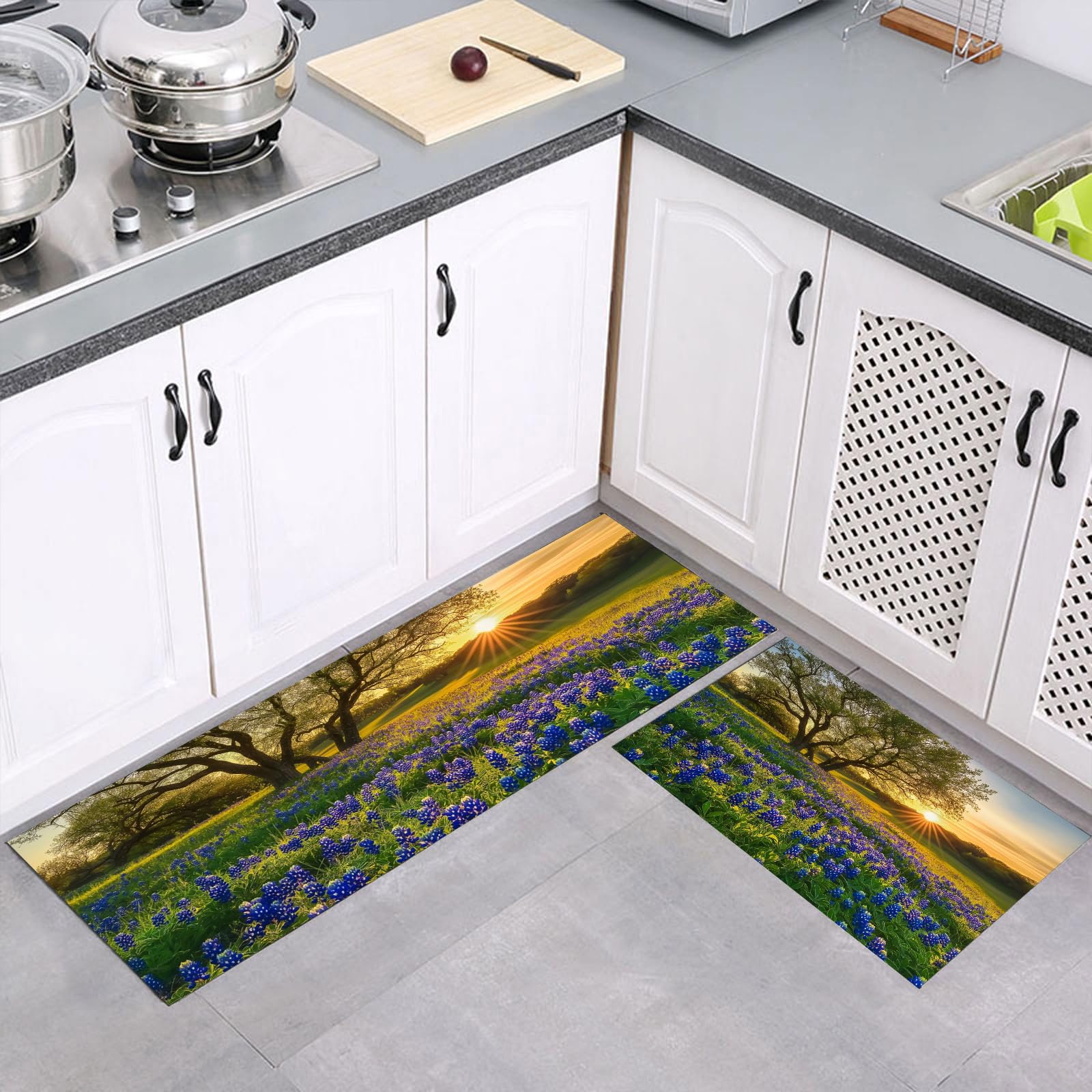 Tapis cuisine lavable en machine et ultra absorbant pour protéger le sol des graisses