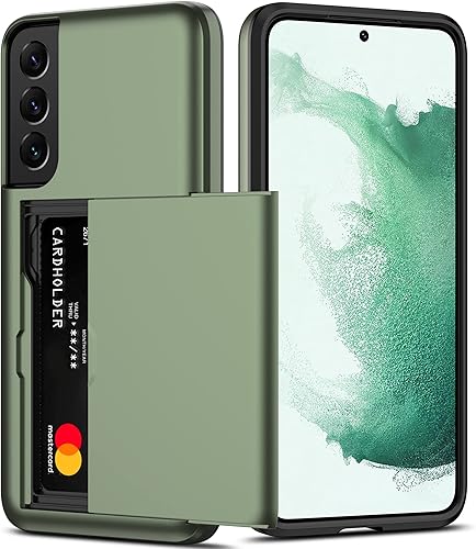 Nvollnoe Funda para Samsung S22 Plus con tarjetero 5G 6.6 pulgadas delgada de doble capa resistente protectora oculta ranura para tarjeta cartera