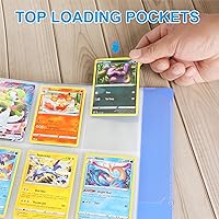 Vista 5 de ABLY 540 bolsillos de doble cara para tarjetas intercambiables, 9 bolsillos, protectores de tarjetas de juego de plástico transparente