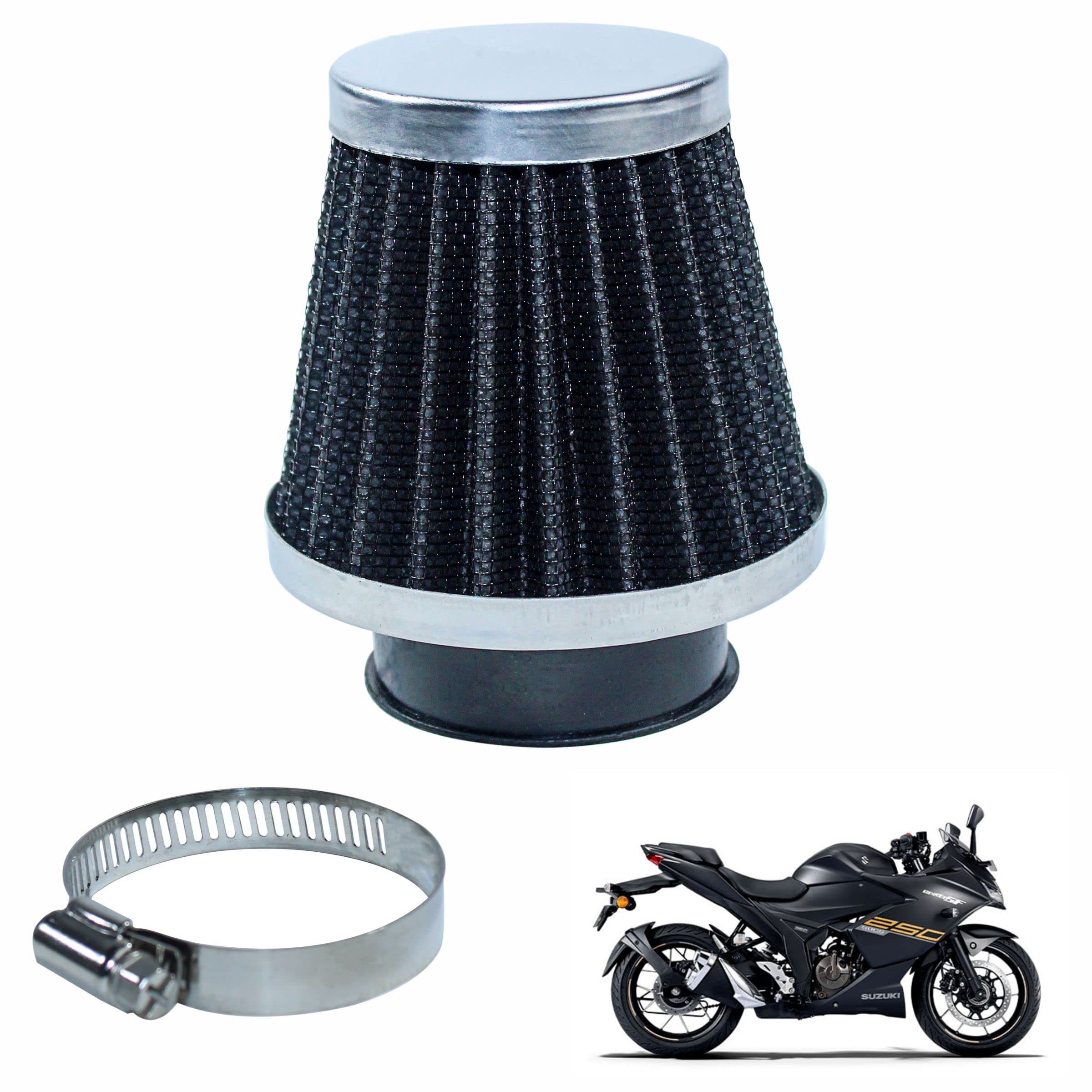 Asryd Motorcycle Air Filter Pods, Motorcycle Air Filter 42mm Round Tapered Clamp-on Pod Intake Filter Cleaner For Suzuki Gixxer SF 250 (Pack of 1)-image-23
