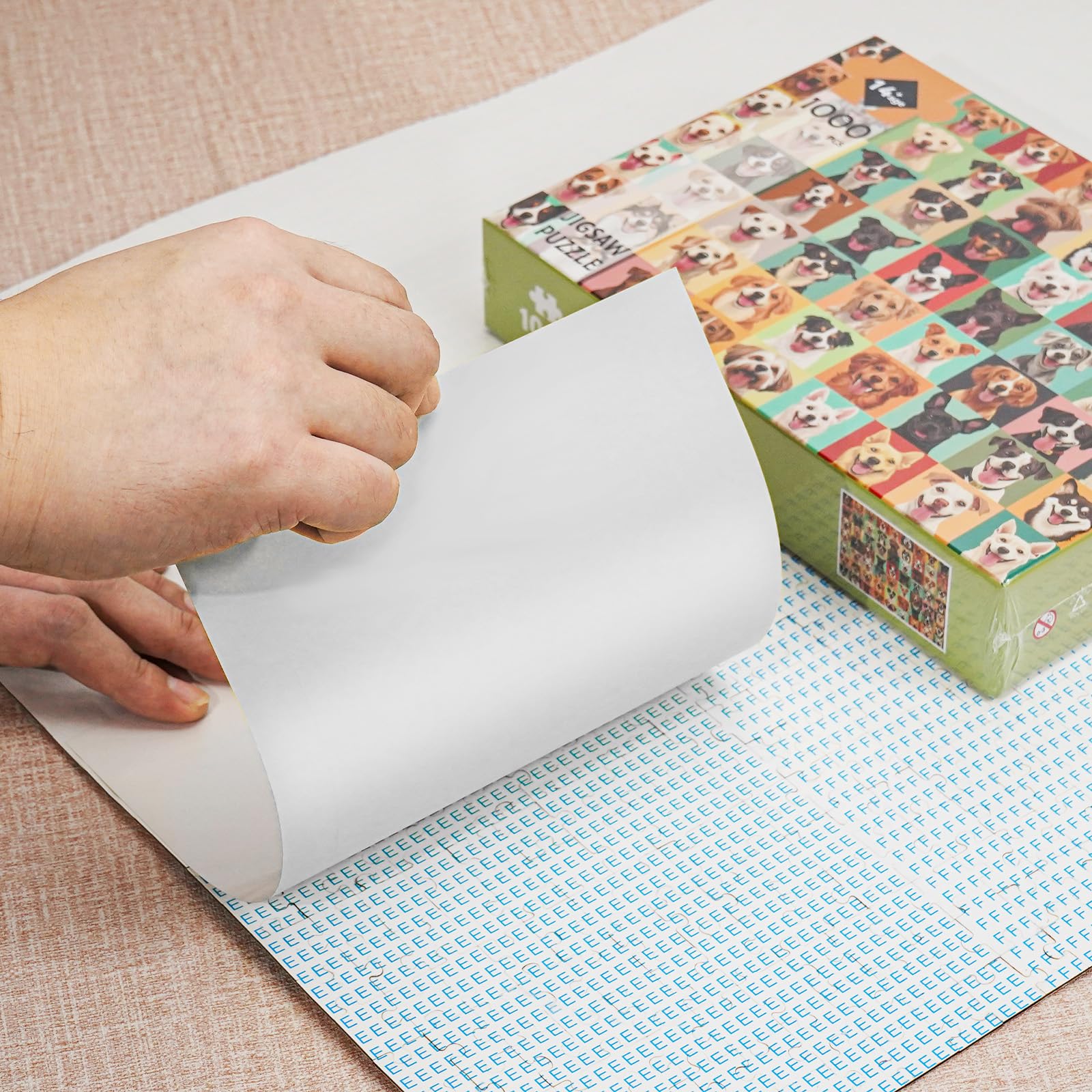 64 Hojas Adhesivas para Puzzles - Pegamento para Enmarcar Puzzles de 8 x 1000 Piezas - Solución Fácil de Pegado y Almacenamiento