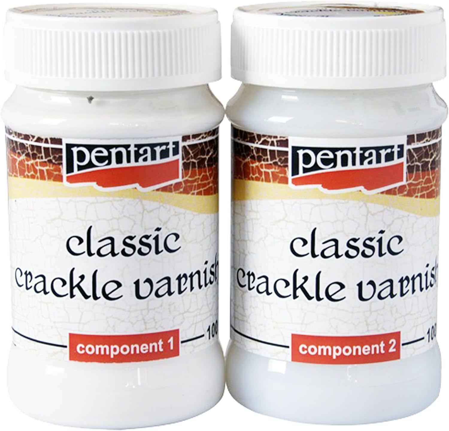 Pentart Crackle Varnish, Classic, 2 Components, 100 ml Set, one
