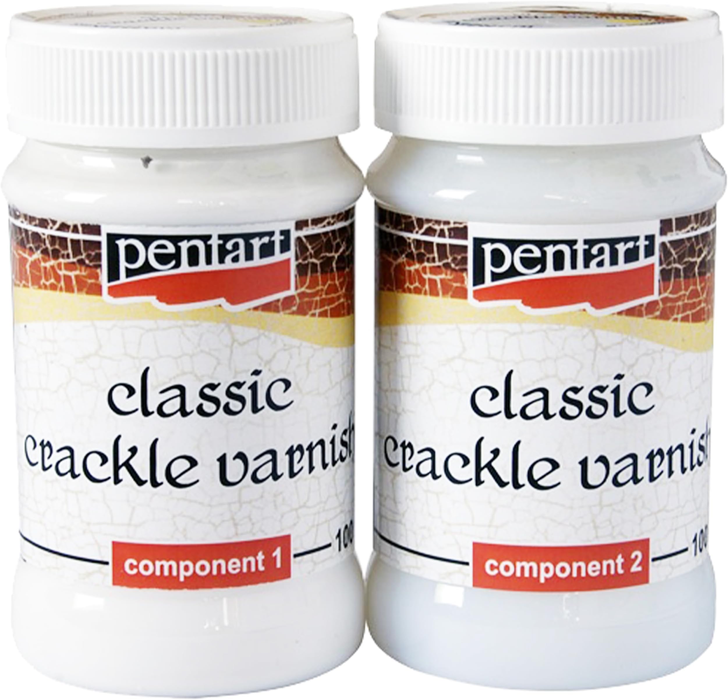 Crackle Varnish, Classic, 2 Components, 100 ml Set, one