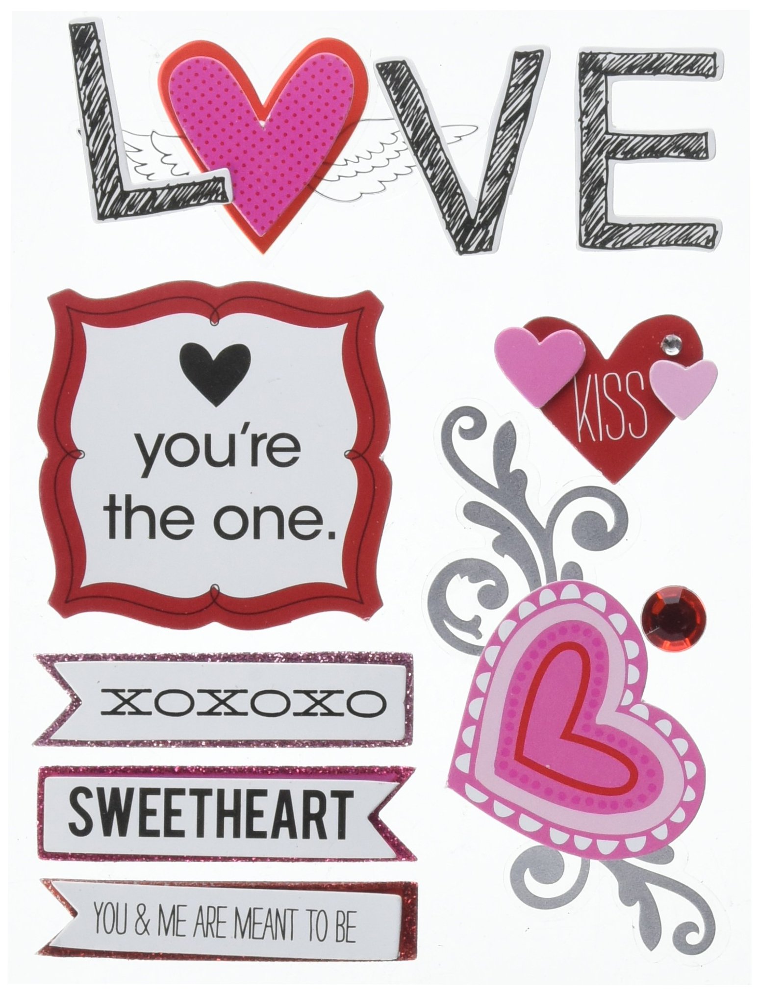 me & my BIG ideasSoft Spoken Themed Embellishments, Sketchy Love