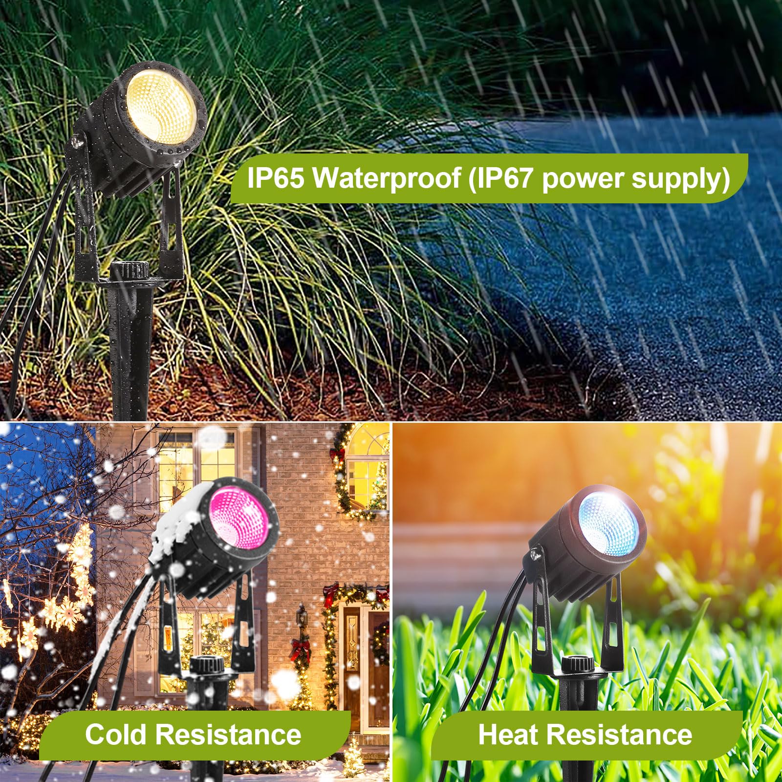 B-right RGB Focos Led Exterior, 21m LED Focos jardín con Estaca, Luz de Jardín Exterior rgb, Luces Exterior Jardin IP65 Impermeable, Focos de Jardín al Iluminación de Caminos para Césped, Patios