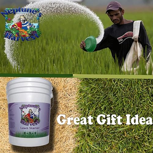Miniatura 5 de Neptune's Harvest Fertilizante para arrancar césped, cubo de 5 galones