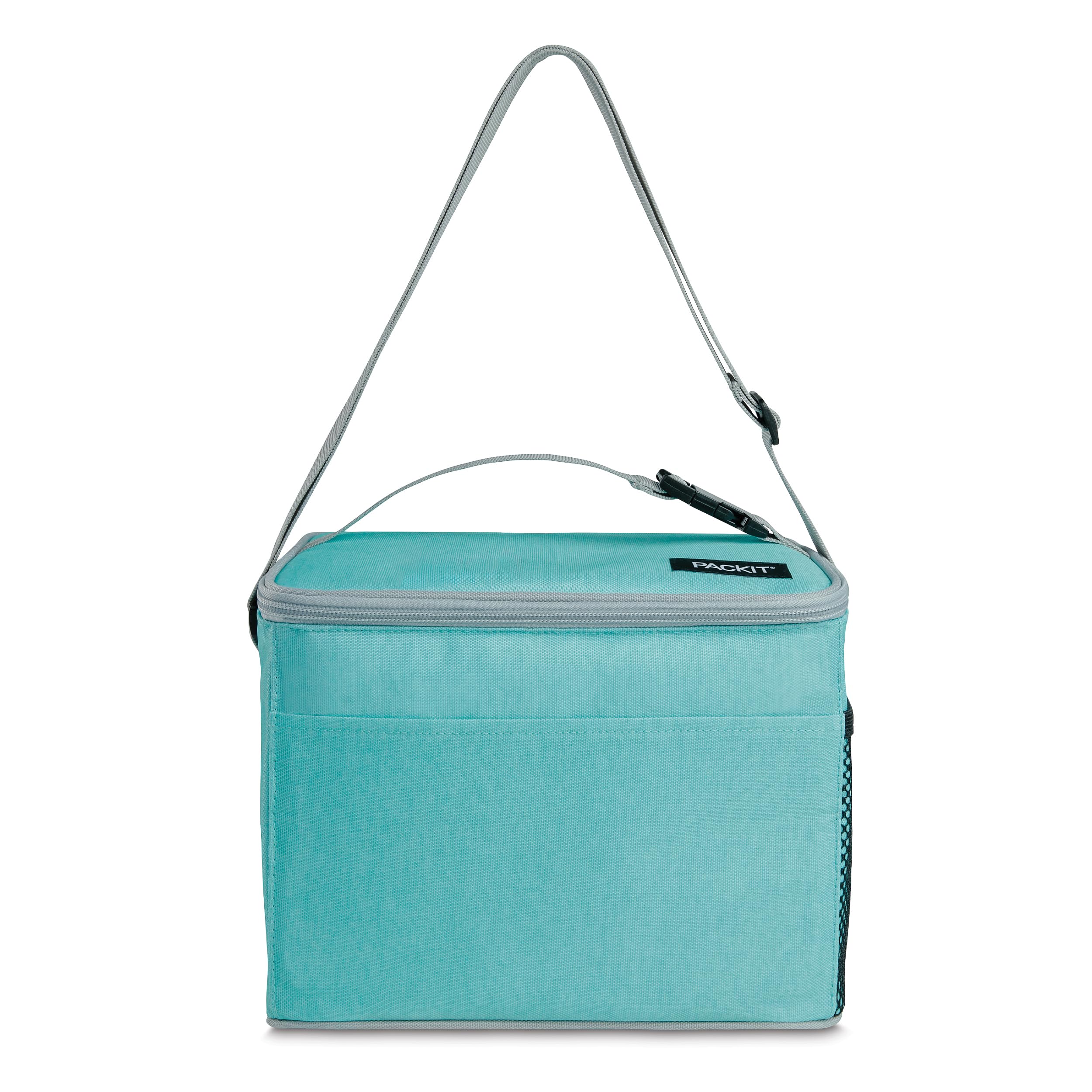 PackIt® Freezable Lunch Cooler, Soft Mint, Built with ECOFREEZE® Technology, Fully Freezable, Collapsible, Reusable, Mesh Side Pocket, Top Handle, Multi-Use Lunch Box, Cooler