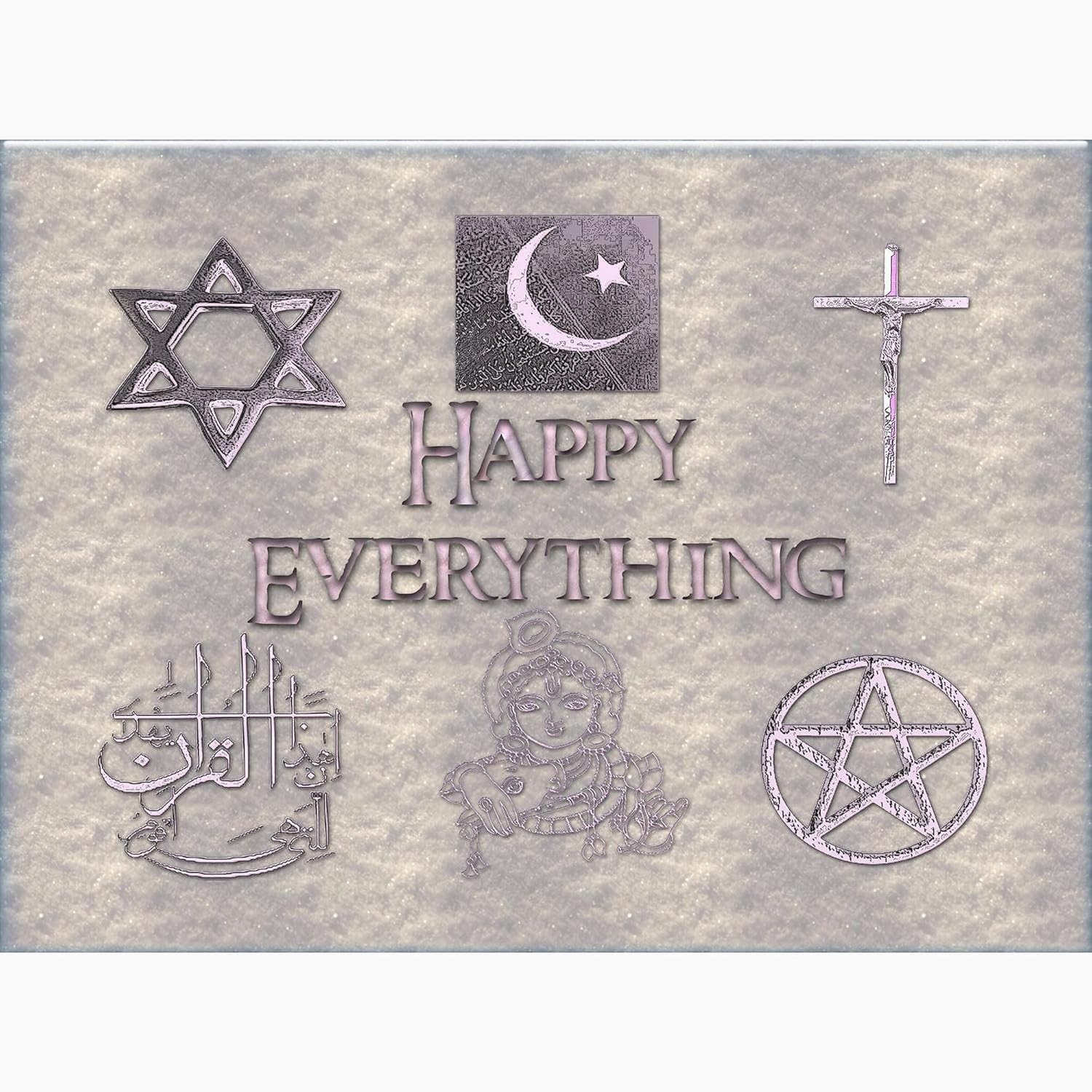 CafePress Happy Everything Greeting Card (20-pack), Note Card with Blank Inside, Birthday Card Glossy