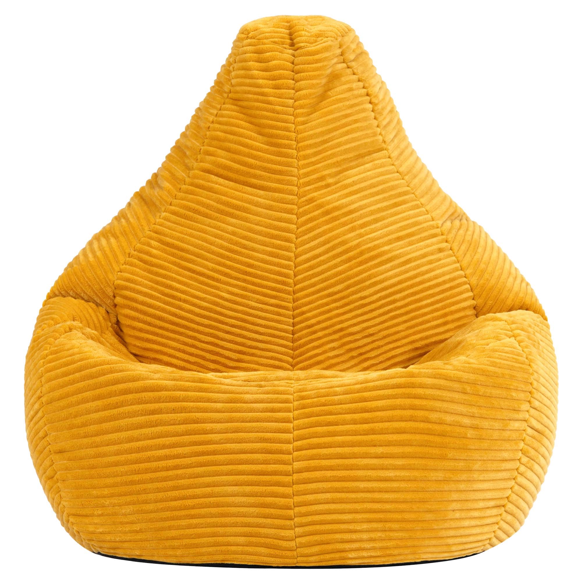Icon Dalton Pouf Enfant, Velours Côtelé, pour Poire avec Remplissage, Chaise Enfant, Fauteuil Chambre, Meuble Chambre, Meuble Salon, Jaune
