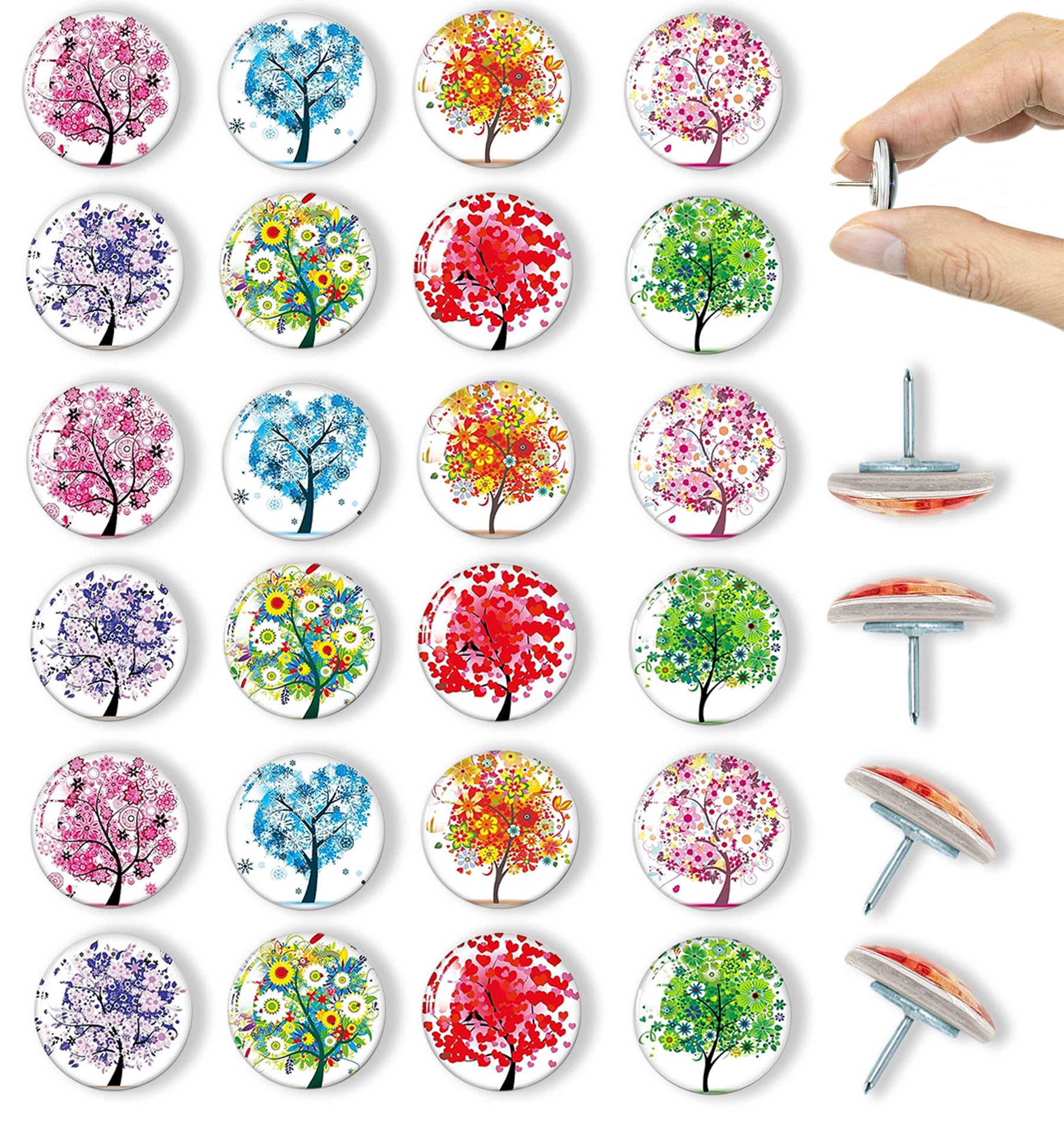 Push Pins,Thumb Tacks,Decorative Push Pins,Cute Thumb Tacks and Pushpins for Bulletin Board, Pin Board for Cork Board,Office Decor,or Home Décor (Tree