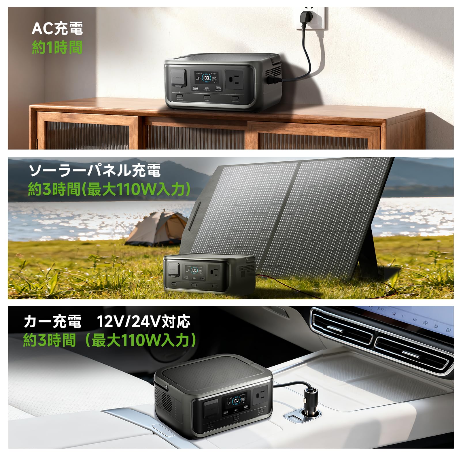 【新品】ALLPOWRS VOLIX P300 ポータブル電源 ＆ソーラーパネル Amazon.co.jp: ALLPOWRS VOLIX P300+AP100 ポータブル電源 ソーラー