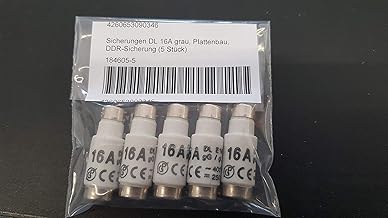 Fuse DL 16A Grey, Panel Construction, DDR Fuse (Pack of 5)