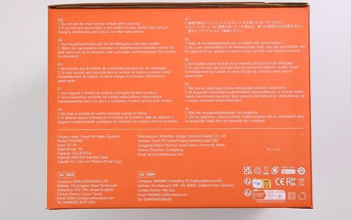 Miniatura 10 de Fuente de agua inalámbrica para gatos con sensor separación de agua y batería FEELNEEDY Smart Pet Fuente de agua para mascotas, 3.5L118 onzas, 4000