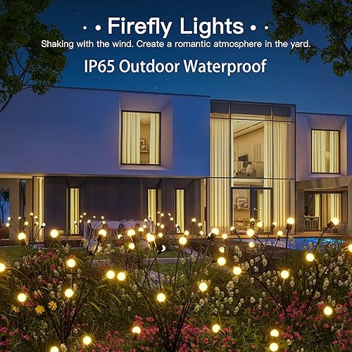 Miniatura 9 de Starburst - Luz solar de luciérnaga LED para exteriores, IPimpermeable, luces decorativas de jardín para camino, patio, luces solares para