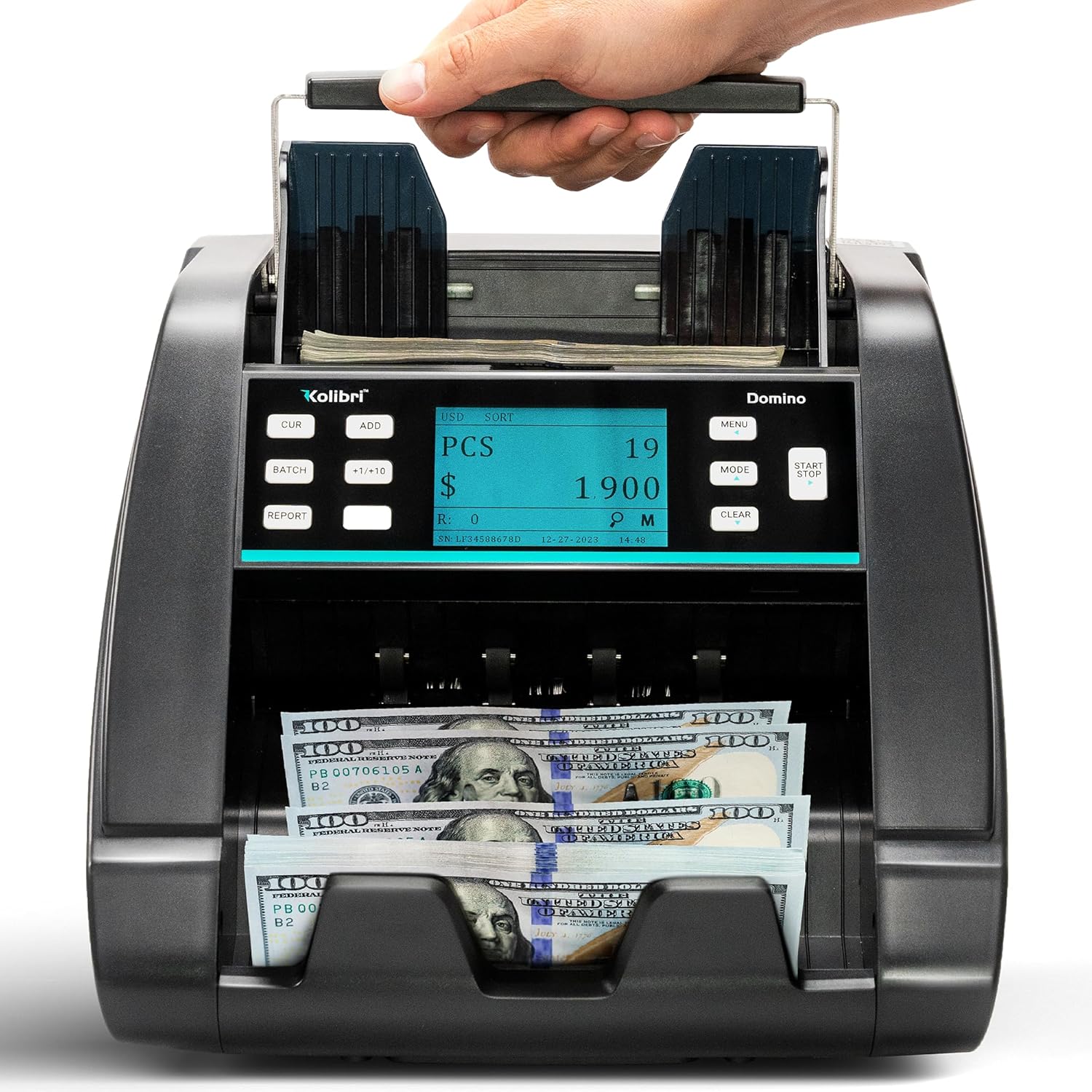Domino Mixed-Value Money Counter, 2-CIS counterfeit detection
