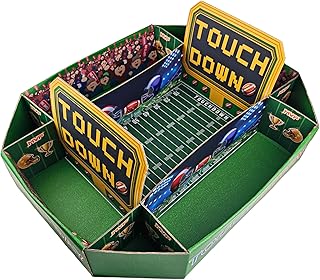 Football Party Decorations - SuperBowl Party Decorations 2026 - Football Food Tray Set | Stadium Snack Display Tray of Super Bowl Party Supplies Favors Decorations - Game Day Themed Birthday Food Plates Decor