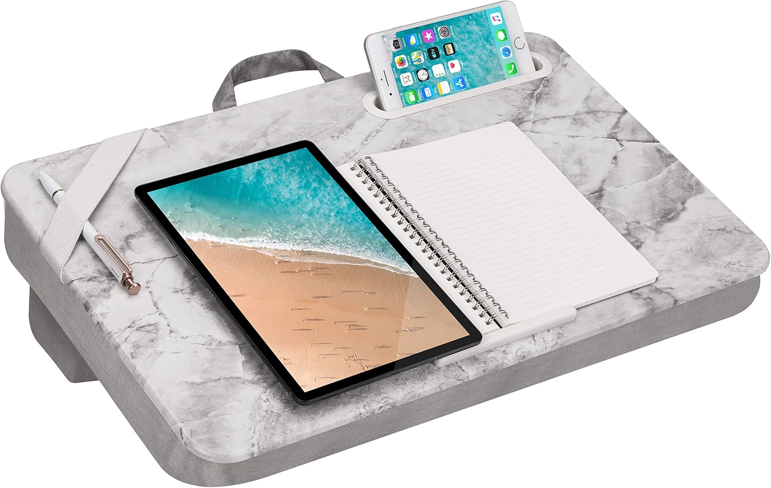 LapGear Elevation Lap Desk with Booster Cushion -Gray Woodgrain - Fits up to 17.3 Inch Laptops - Style No. 87965 : Everything Else