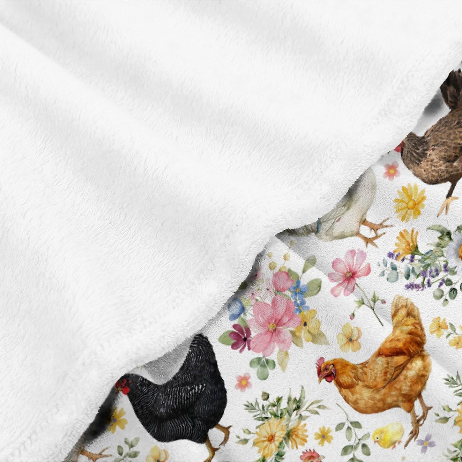 Chicken Flowers Blanket-Chicken Gift for Kids Men Women-Soft Flannel Lightweight Blanket for Sofa Bed Birthday Festival Camping Outdoors 40"x50" for Kids Children - Image 8