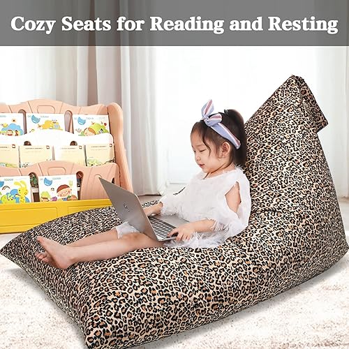 Miniatura 6 de Jorbest Funda para puf de almacenamiento de animales de peluche, para niños y adultos, puf, almacenamiento de animales de peluche, fundas de