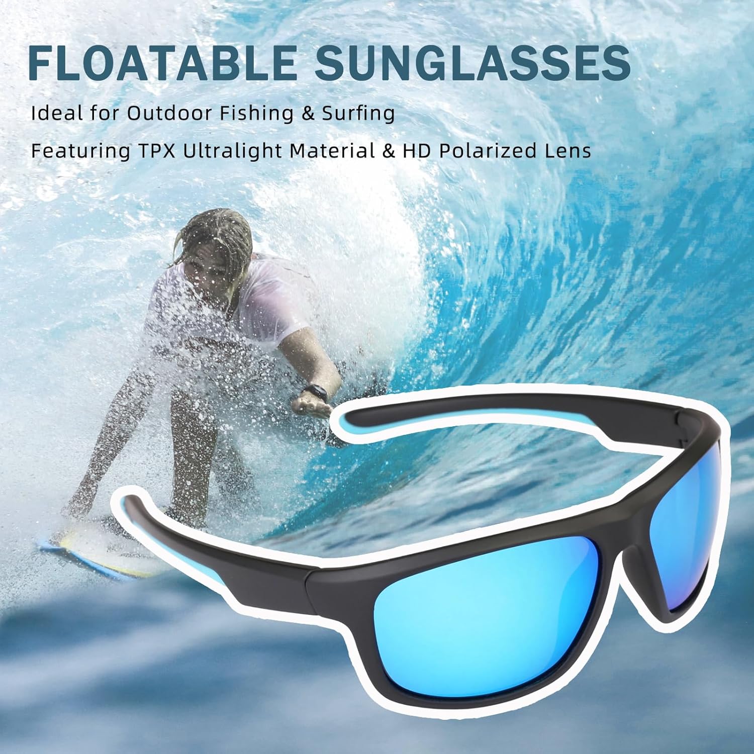 Floating Polarized Fishing Sunglasses for Men Women, Sailing Boating Gifts Beach Cool Style Glasses