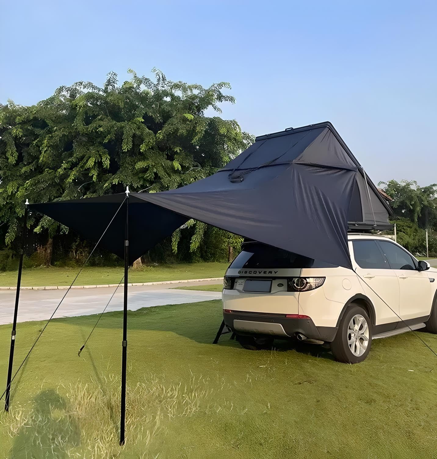 Tente de toit de voiture - Noir et gris - En aluminium - Triangle