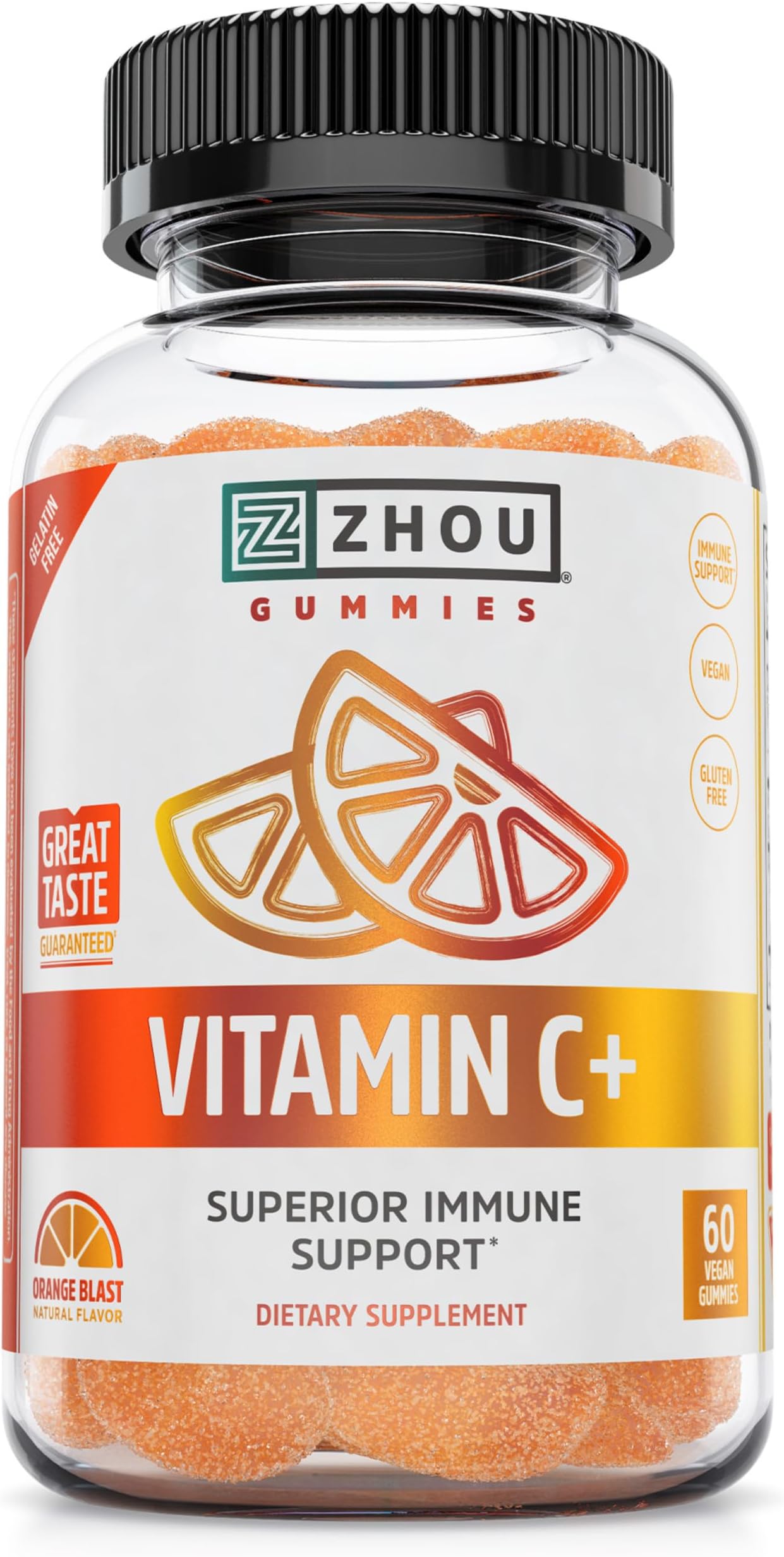 Vitamin C+ Gummies - Vitamin C Gummies for Adults and Kids, 270 mg per Gummy with Bioflavinoids and Acerola for Immune Support - 60 Vegan Gummies