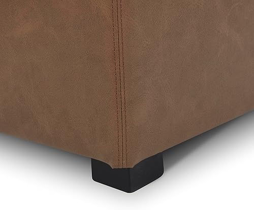 Miniatura 9 de CHITA Cubo otomano de almacenamiento con tapa de bandeja, reposapiés pequeño con almacenamiento, mesa auxiliar cuadrada para sala de estar y