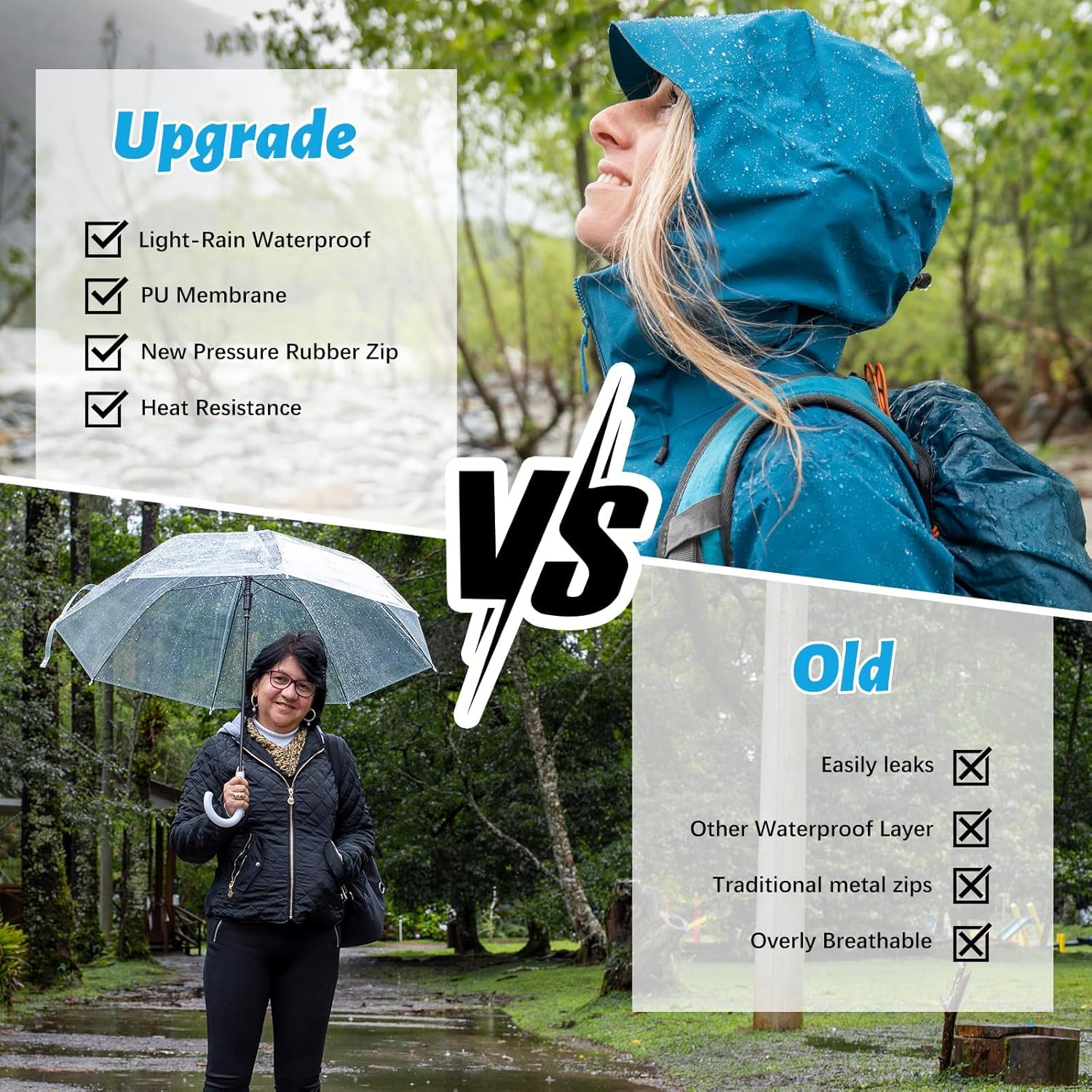 Giacca Impermeabile Donna - Leggera E Traspirante Per Esterno - Foto 9