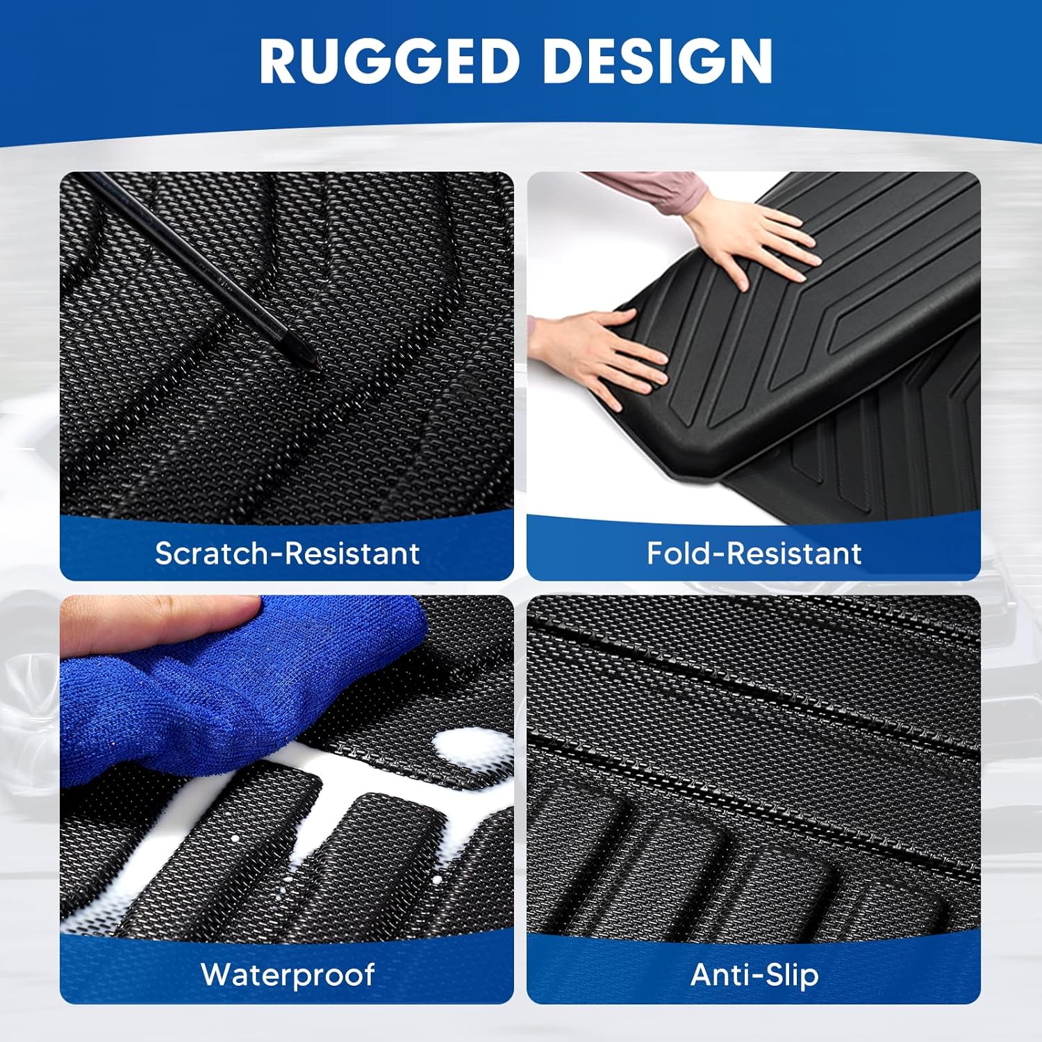 Mixsuper Cargo Liner for Toyota 4Runner 2010-2024 5 Seater (No 3rd Seat or No Sliding Cargo Deck), All Weather Cargo Mat Backrest Mat TPE Back Seat Cover Protector for 4Runner Accessories