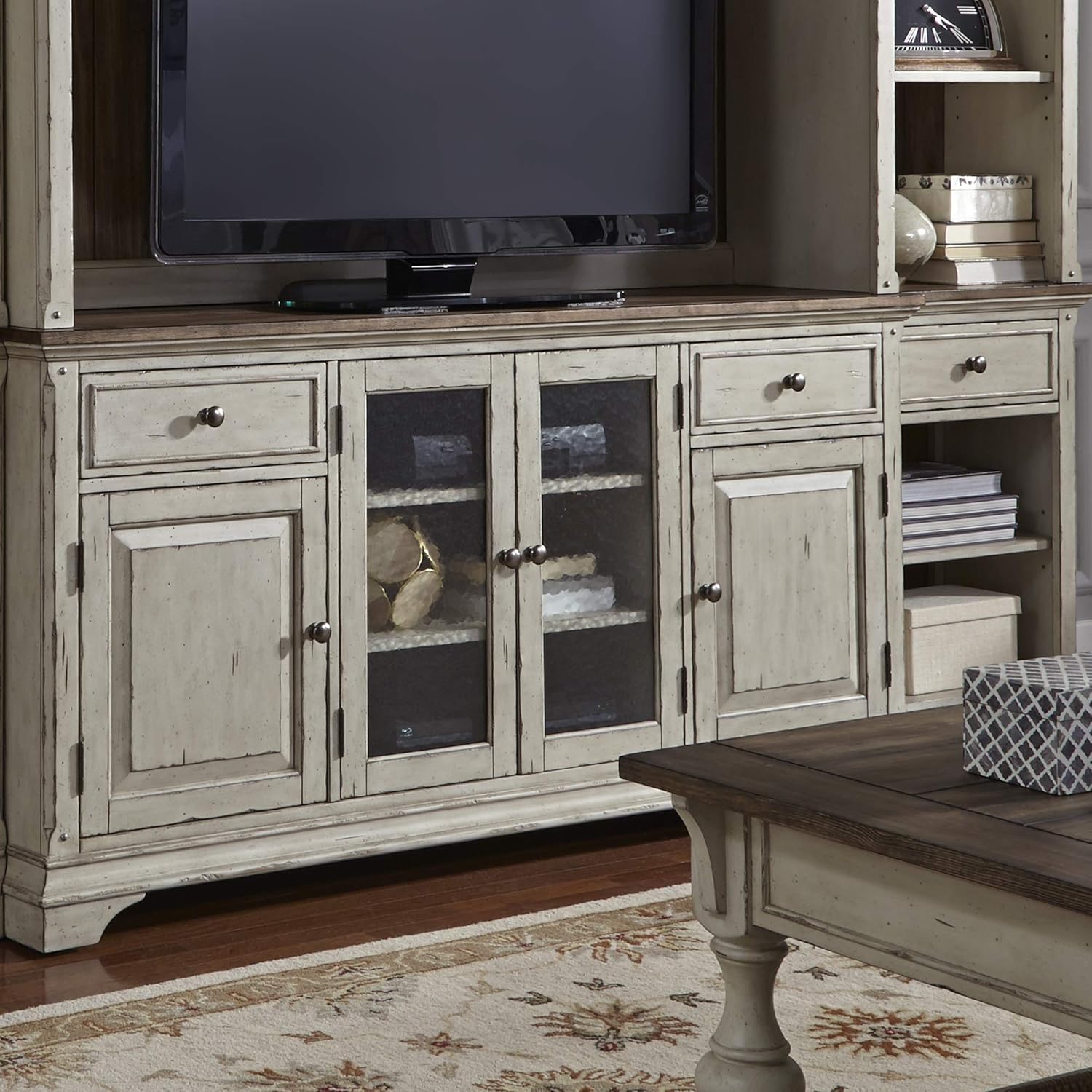 Liberty Furniture Industries Morgan Creek Entertainment TV Stand, W68 x D19 x H34, White