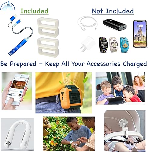 Miniatura 7 de MultiCharger para MagicBand+, MagicBand + y Magic Band compatible con FuelRod y otras baterías externas. Accesorios Disney World para viaje a