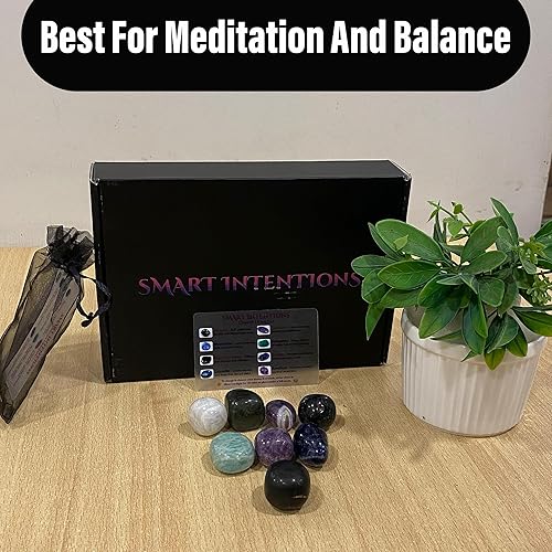 Miniatura 3 de Sweet Dreams - Juego de 8 cristales curativos de tamaño mediano, piedras preciosas curativas, piedra lunar shungita, turmalina negra, amazonita,