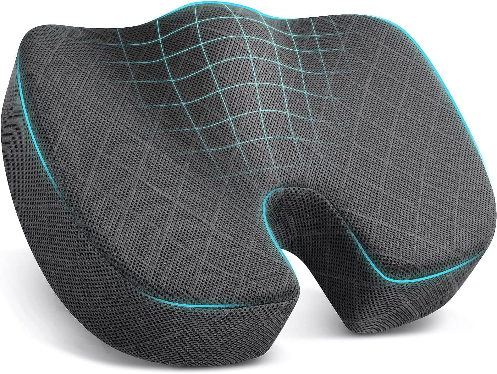 Seat Cushion - Memory Foam Cushion for Office Chair, Car Seat, Airplane, Bleacher - Sciatica & Hip & Coccyx Pain Relief Desk Chair Cushion for Long Sitting Office Workers, Car Drivers